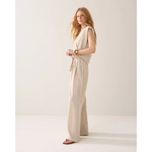 Summum 4s2972-30761 702 trouser linen look pebblebeige