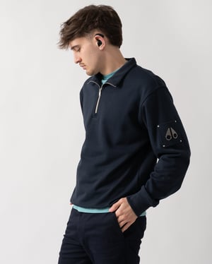 Hartsfield 1/4 Zip Sweatshirt in Dark Blue