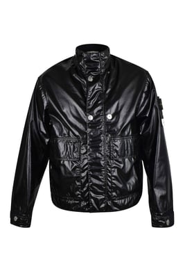 Stone Island Mussola Gommata Jas Zwart
