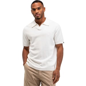 Butcher of Blue Boucle knit polo titan white