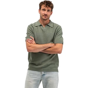Butcher of Blue Boucle knit polo jade green