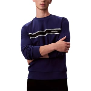Calvin Klein Mens Sweatshirt Crew Neck Stripe Classic Sweatshirt Regular Fit