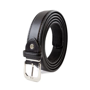 Men’s Black Belt, Leather Lined Classic 1″ Slim Belt