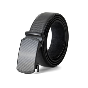 Men’s Ratchet Belt, Adjustable No-Hole Dress Belt 1.25" in Black