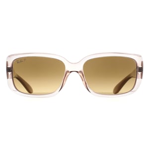 Ray-Ban RB4389 6644M2 transparant bruin gradiënt gepolariseerde zonnebril