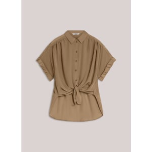 Summum blouse short sleeves viscose cotton 2s3484-12370 763 dark clay