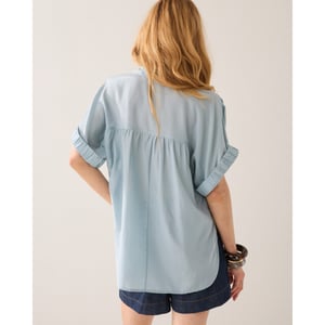 Summum Blouse short sleeves viscose cotton licht