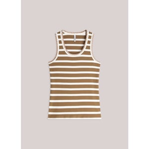 Summum top striped feston stitch 3s5309-30781 763 dark clay