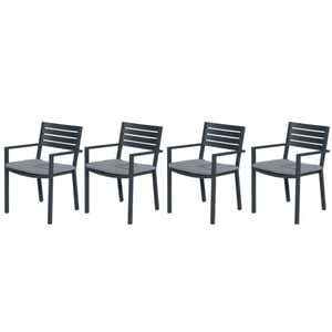 Garden Impressions Oklahoma tuinstoelen set van 4 carbon black