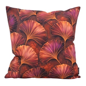 NOVÉE Sierkussen ginkgo burgundy | 45x45 cm | katoen/polyester