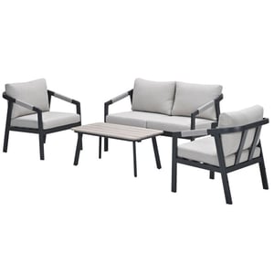 Garden Impressions Terni aluminium lounge sofa set carbon black desert sand