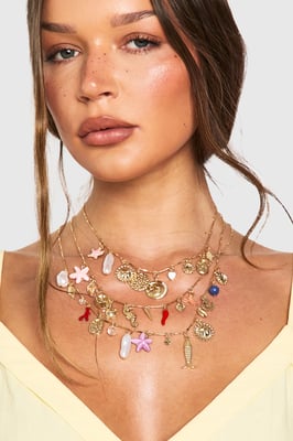 Statement 3 Pack Layered Charm Necklace