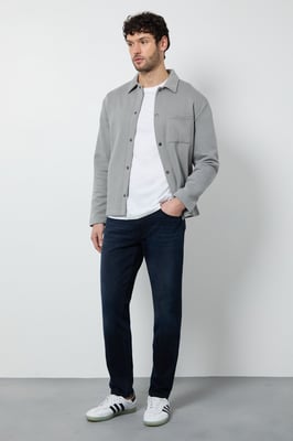 Blue Black Mid Wash Stretch Slim Fit Jean