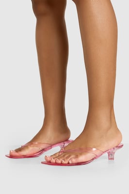 Jelly Toe Post Heeled Mules