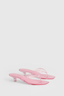 Jelly Toe Post Heeled Mules