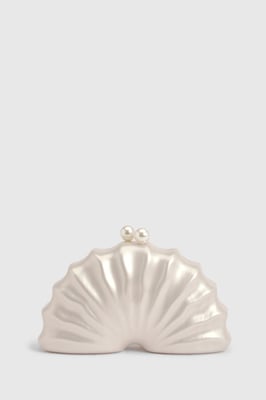 Pearlised Shell Detail Clutch Bag