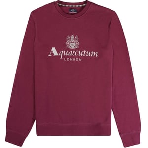 Aquascutum Active Big Logo Rund Halsad Cordovan Röd Tröja