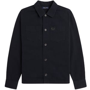 Fred Perry Plain Black Twill Over Shirt Jacket