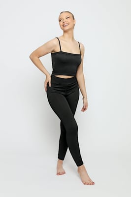Womens Pintuck Textured Stripe Legging Black