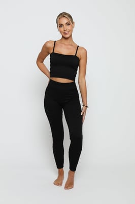 Womens Bubble Effect Leggings Black