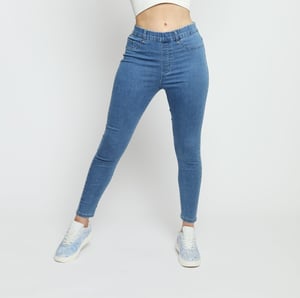 Womens High Rise Jegging Mid Blue