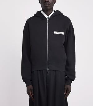 Jacquemus Grosgrain Logo Zip-Up Hoodie