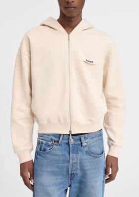 Jacquemus Grosgrain Logo Zip-Up Hoodie