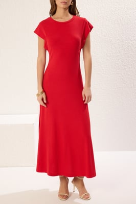 Effen mouwloze maxi-jurk voor dames, casual en slank model