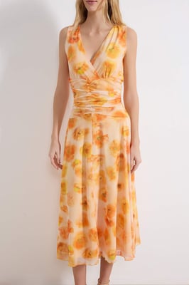 Mouwloze maxi-jurk met bloemenprint voor dames, geschikt voor overdag en 's avonds. Nauwsluitende bodycon-jurk.