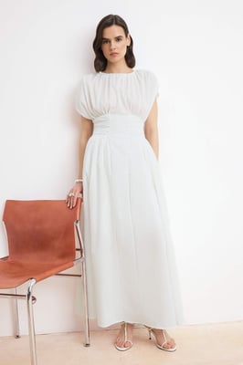 Platte mouwloze midi-jurk voor dames