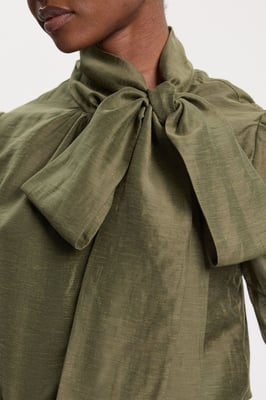 Organdie Woven Pussybow Blouse