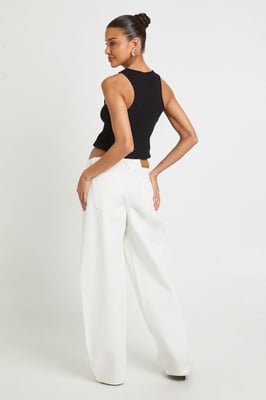 Studded Mid Waist Barrel Jean