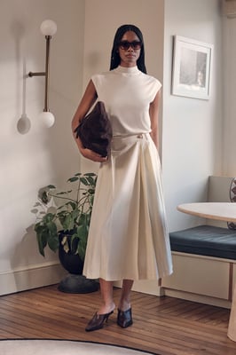 Utility Button Detail Midi Skirt