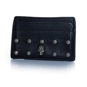Alexander McQueen, black leather card holder