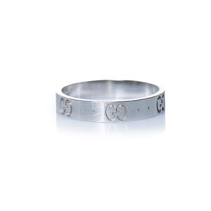Gucci, icon 18kt witgouden ring in zilver