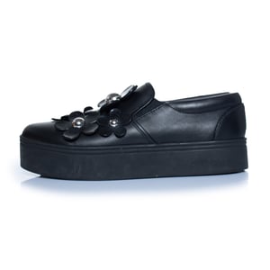 Marc Jacobs – Svarta slip-on sneakers med blommönster
