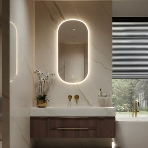 Lumoire ® badkamerspiegel met verlichting ray 45 x 100 cm superellips met