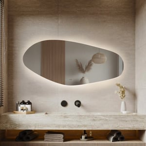 Lumoire ® spiegel met verlichting river 120 cm organisch badkamerspiegel -