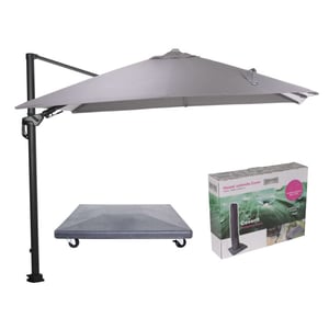 Garden Impressions Hawaii lumen parasol zand doek incl. 90 kg voet en hoes