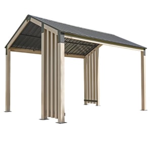 Sojag Lito 1012 paviljoen van aluminium 3x3,7 m houtlook