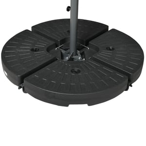 4goodz Zweefparasol vierkant met klamboe en parasolvoettegels 295 cm -