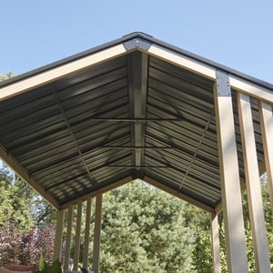 Sojag Lito 1012 paviljoen van aluminium 3x3,7 m houtlook