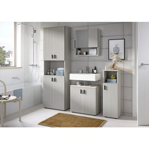 Furnilux Badkast kasjmier met accenten ruime opbergkast met 4 deuren 60x192x30