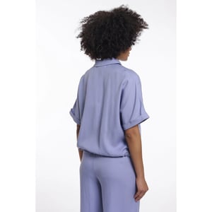 Rino & Pelle Rune.7002623 rino&pelle cropped short sleeve blouse brushed blue