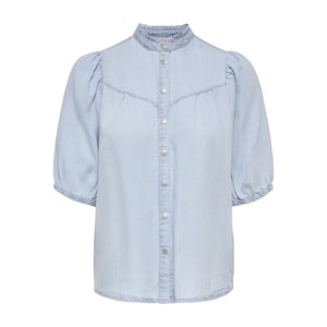 Only Onlcharis life 24 frill shirt wvn cc blue denim