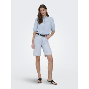 Only Onlcharis life 24 frill shirt wvn cc blue denim