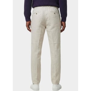 Bos Bright Blue Linnen broek beach pant 5507.426/607