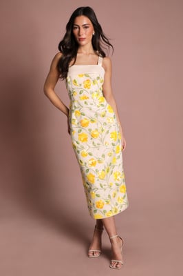 Coast Muse Sequin Floral Pencil Dress