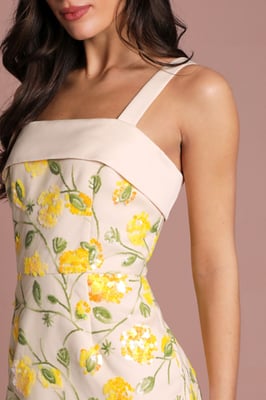 Coast Muse Sequin Floral Pencil Dress