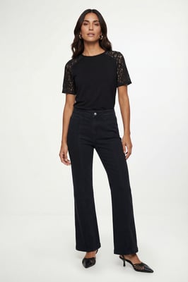 Lace Short Sleeve Jersey Top